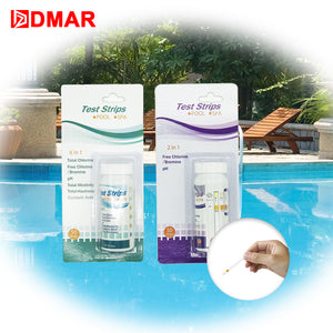 DMAR Swimming Pool Spa Water Test Strips PH Chlorine Alkaline Acid Bromine Hardness Test Paper Pool Tool Cleaner Accessories